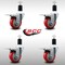 Service Caster 3.5'' SS Red Poly Swivel 1-1/2'' Expanding Stem Caster Set Total Lock Brake, 4PK SCC-SSEXTTL20S3514-PPUB-RED-112-4 - alternate 3